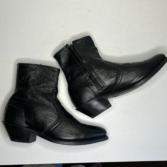 Abilene Sage Western Black Dress Boots Round Toe Zipper Side Men’s US 7.5 D - Picture 3 of 14